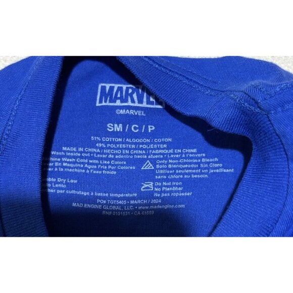 Marvel Spider-Man T-Shirt Boys Small Blue Graphic Short Sleeve Superhero Tee - Picture 5 of 6